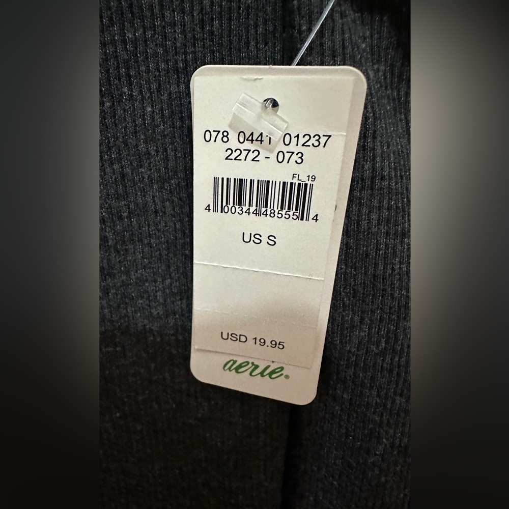 310 AERIE | NWT  Charcoal Gray Ribbed Scoop Neck Tank Top (Size S) - Picture 8 of 13